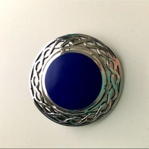 Blue Lapis Stone and Sterling silver Artisan pin
